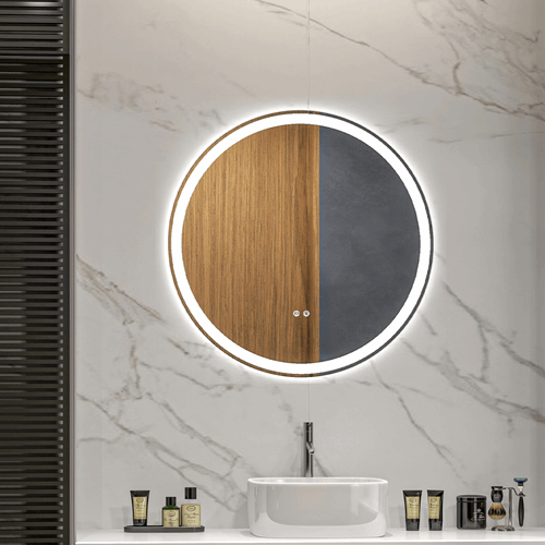 kleankin Dimmable Bathroom Mirror with LED Lights, 3 Colours, Defogging Film kleankin