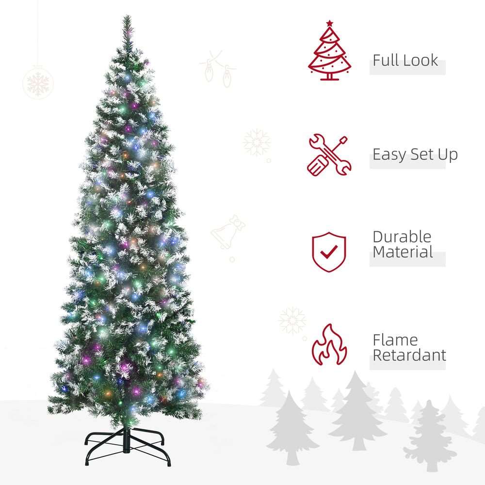 6FTPrelit Artificial Xmas Tree Holiday Decor w/ 300 Colourful LED Light HOMCOM