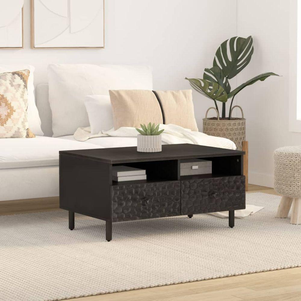 vidaXL Coffee Table Black 80x54x40 cm Solid Wood Mango vidaXL