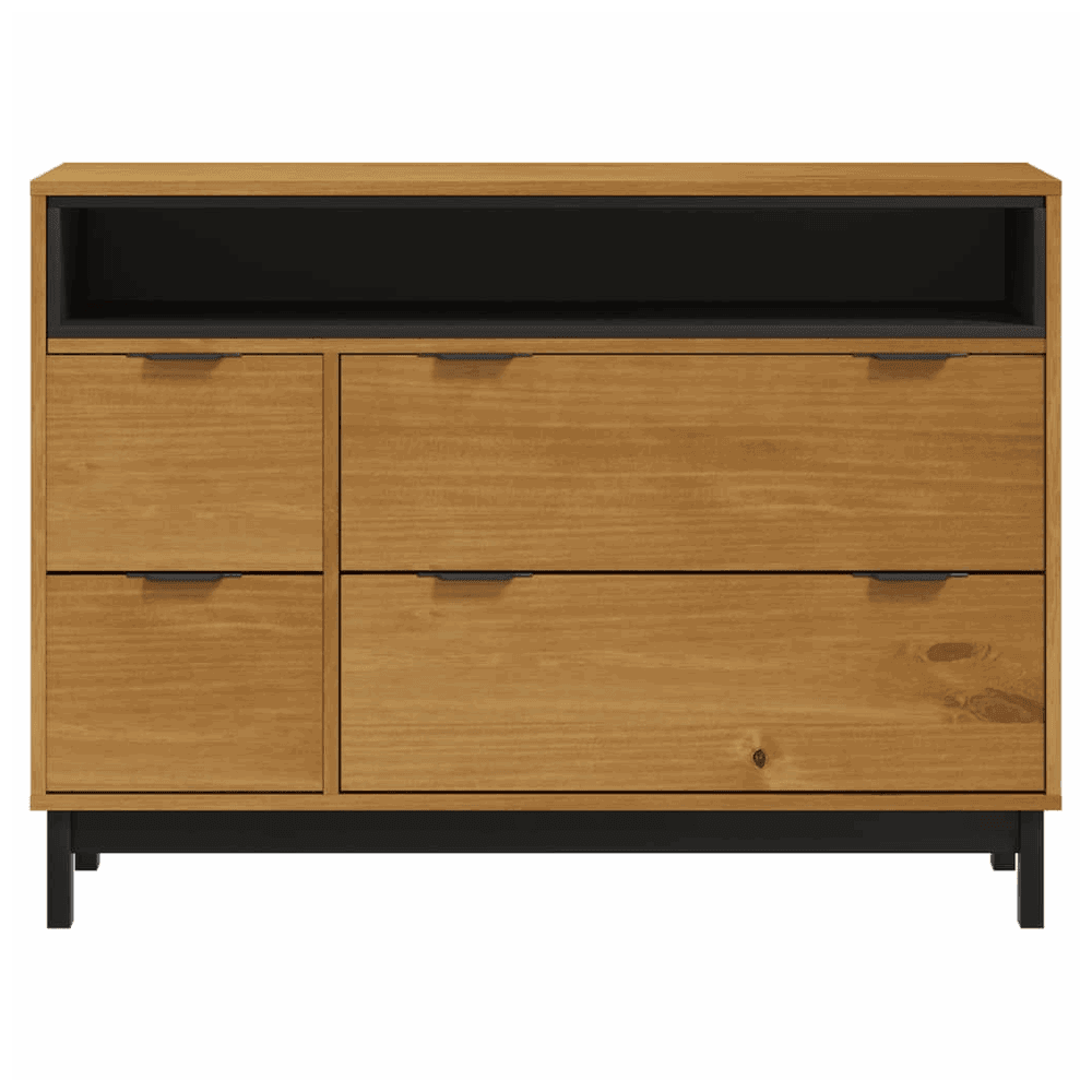 vidaXL Drawer Cabinet FLAM 110x40x80 cm Solid Wood Pine vidaXL