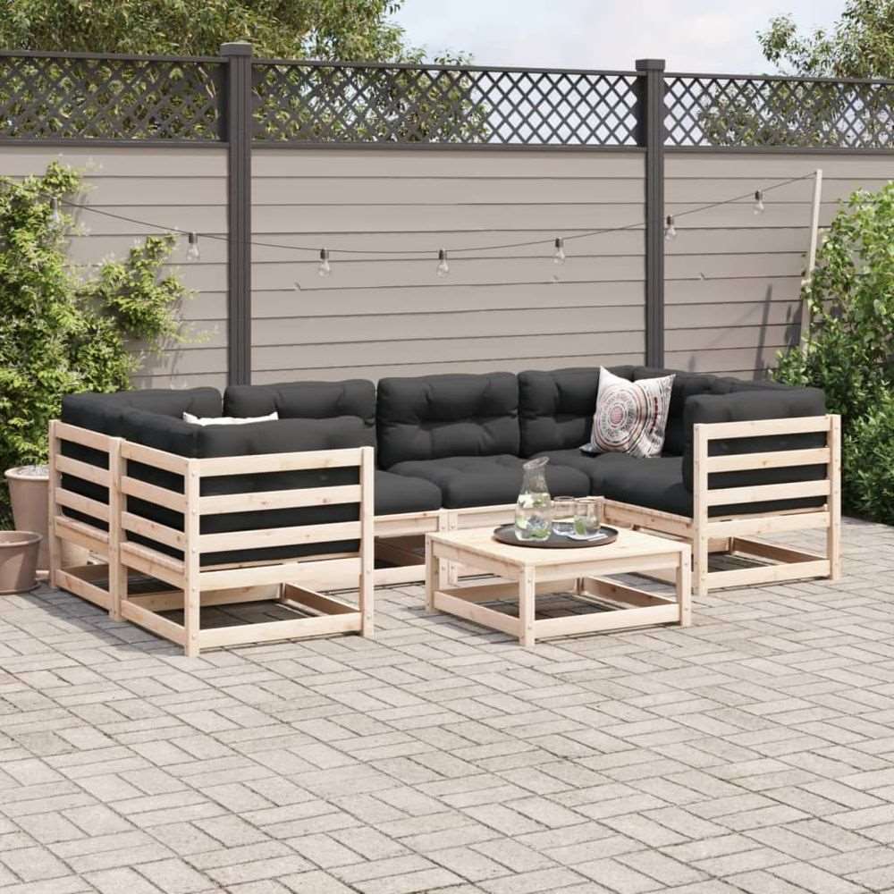 vidaXL 7 Piece Garden Sofa Set Solid Wood Pine vidaXL