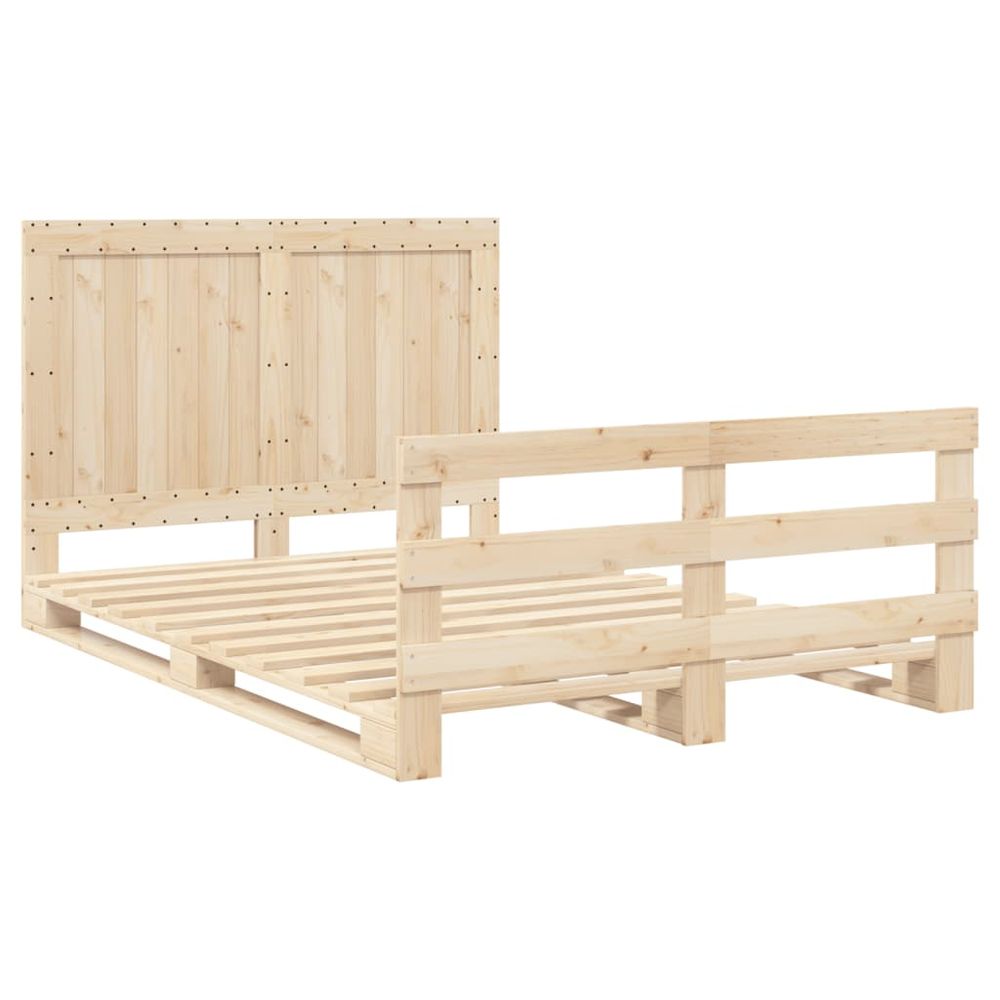 vidaXL Bed Frame with Headboard 160x200 cm Solid Wood Pine vidaXL