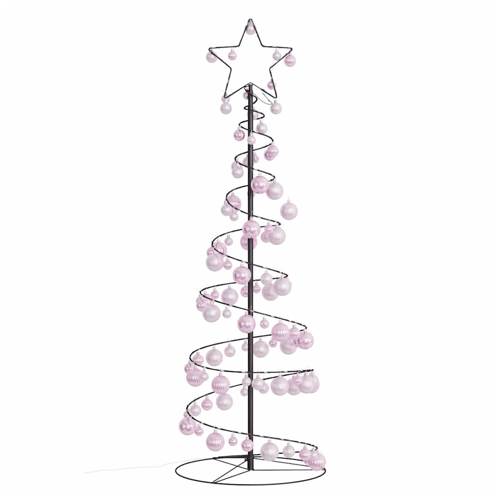 vidaXL Christmas Tree Light Cone with Baubles 100 LEDs Warm White 150 cm vidaXL