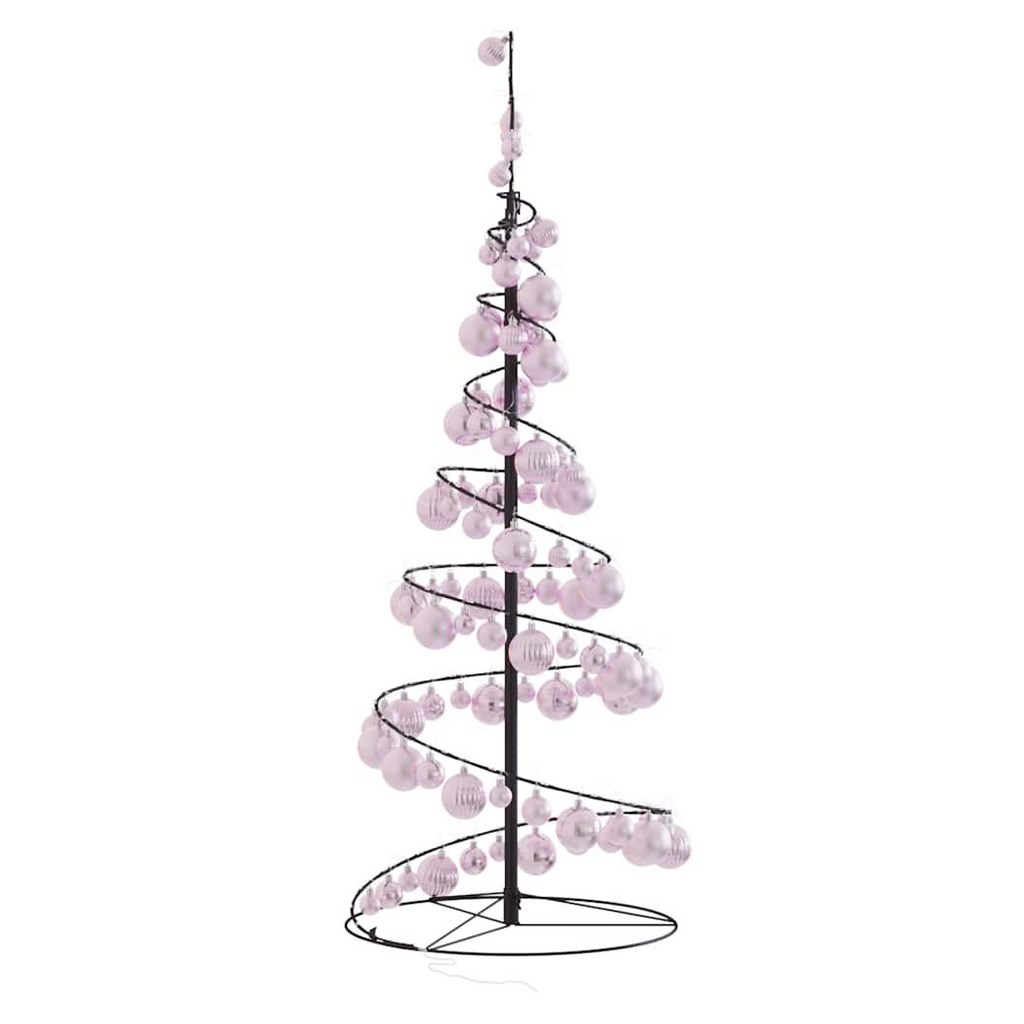 vidaXL Christmas Tree Light Cone with Baubles 80 LEDs Warm White 120 cm vidaXL