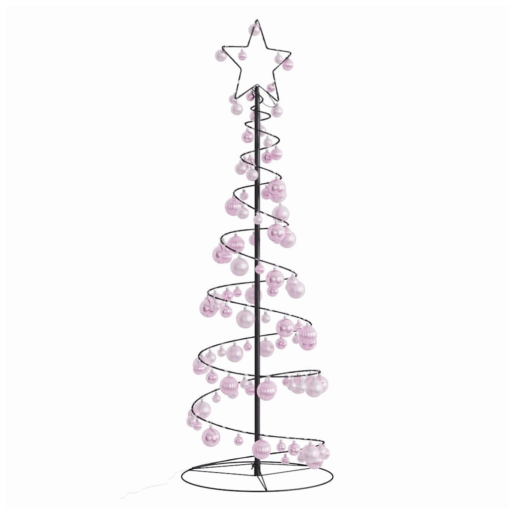 vidaXL Christmas Tree Light Cone with Baubles 100 LEDs Warm White 150 cm vidaXL