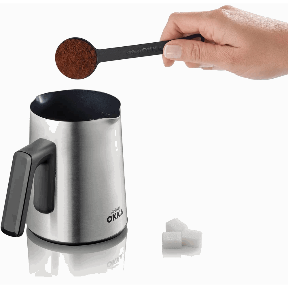 Arzum Okka Rich Automatic Turkish Coffee and Hot Beverage Maker, Black/Chrome Arzum