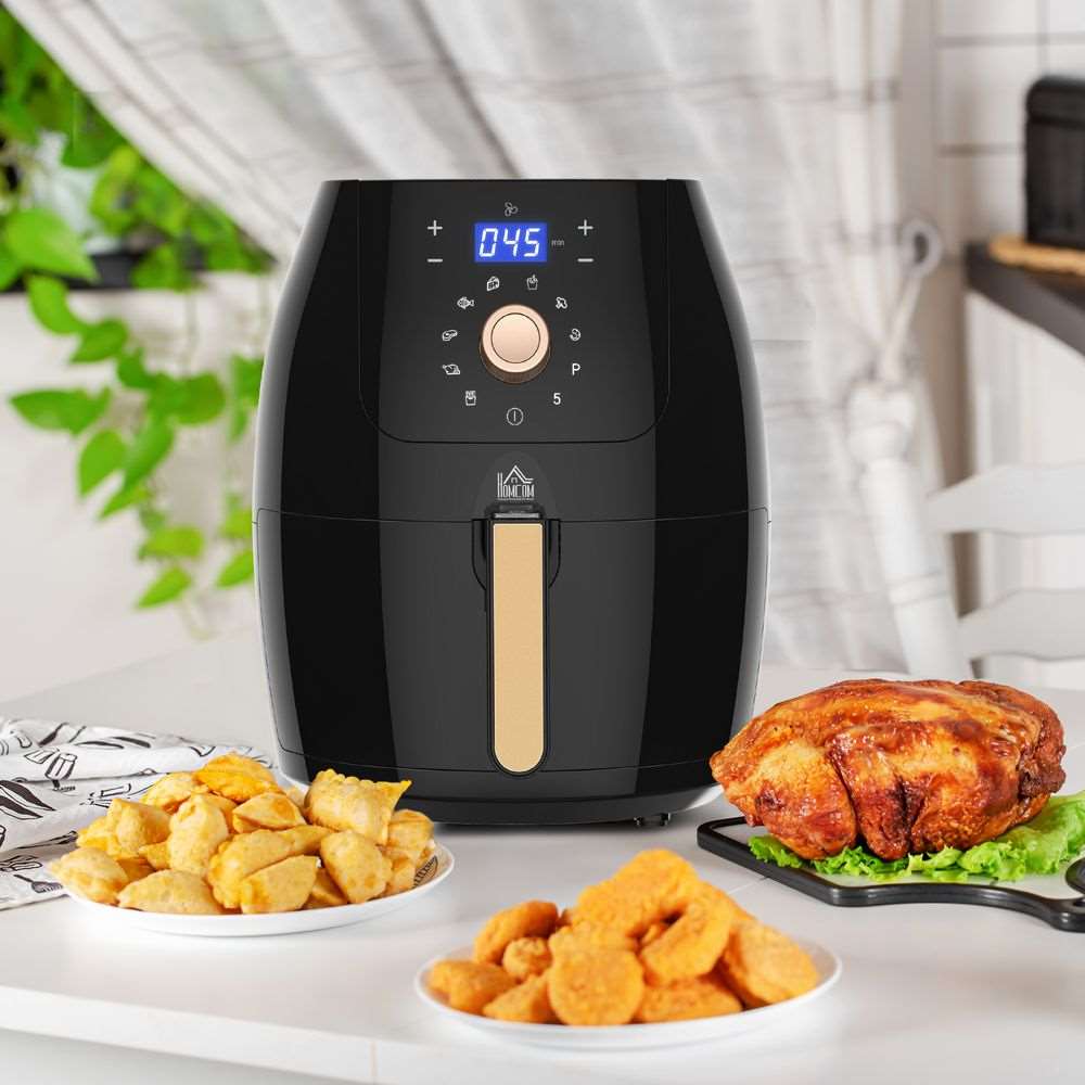 Air Fryer 1700W 5.5L with Digital Display Adjustable Temperature HOMCOM