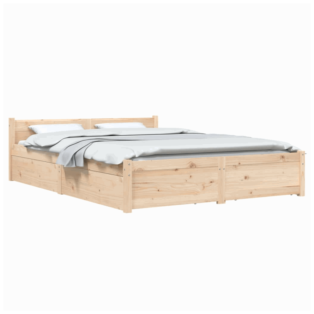 vidaXL Bed Frame with Drawers 120x190 cm Small Double vidaXL