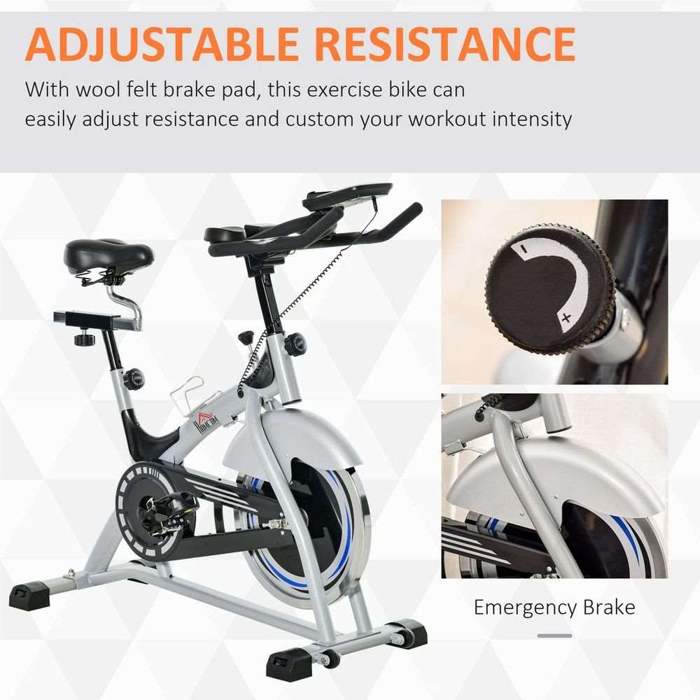 HOMCOM Cycling Exercise Bike LCD Monitor 15KG Flywheel Adjustable Seat & Handle HOMCOM