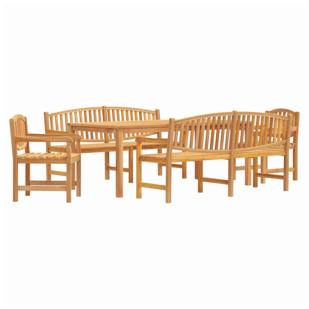 vidaXL 5 Piece Garden Dining Set Solid Wood Teak vidaXL