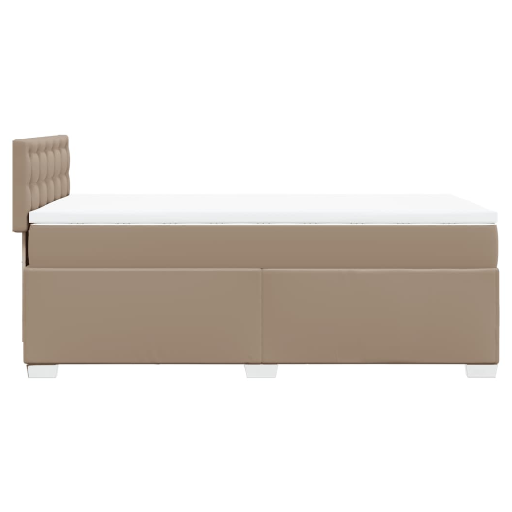 vidaXL Box Spring Bed with Mattress Cappuccino 90x190 cm Faux Leather vidaXL