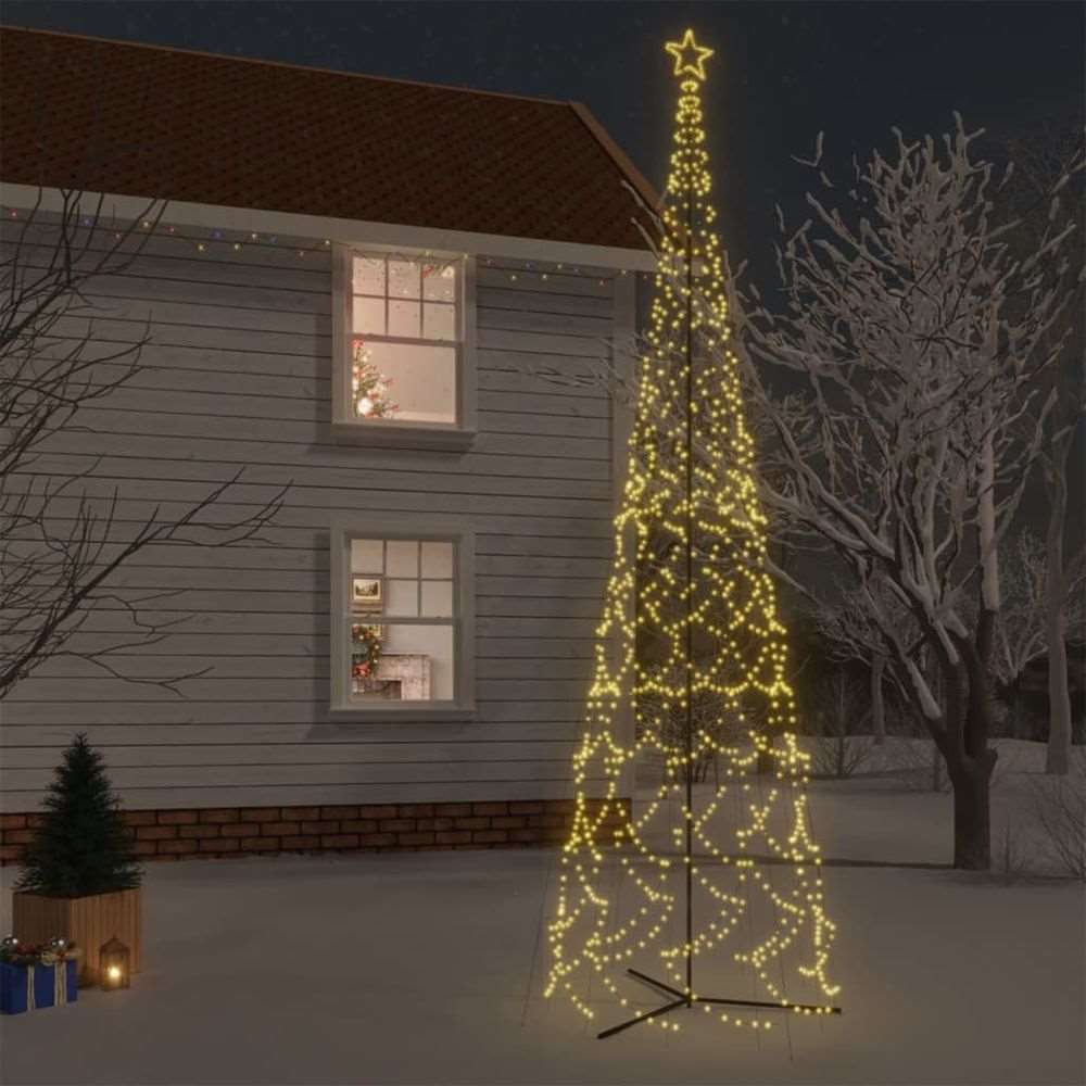 vidaXL Christmas Cone Tree Warm White 1134 LEDs 230x800 cm vidaXL