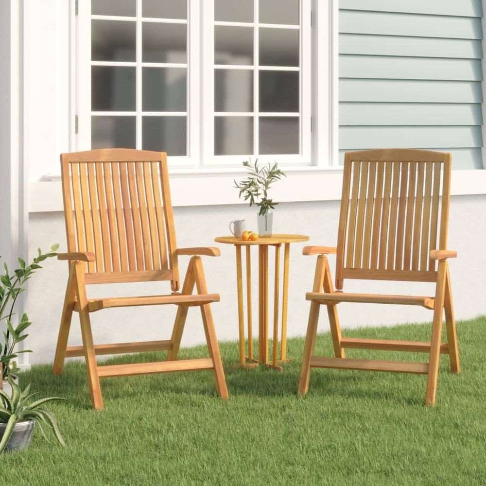 vidaXL Reclining Garden Chair 2 pcs Solid Wood Teak vidaXL