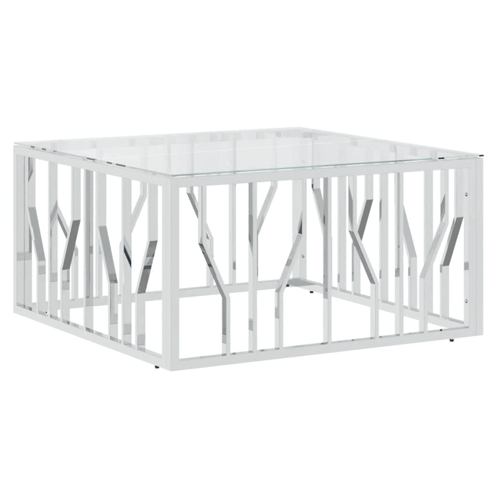 vidaXL Coffee Table 80x80x40 cm Stainless Steel and Glass vidaXL