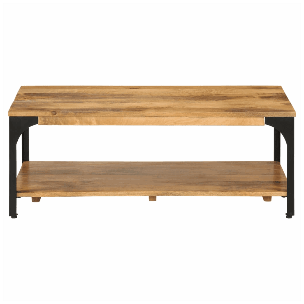 vidaXL 2-Layer Coffee Table 100x55x38 cm Solid Wood Mango and Steel vidaXL