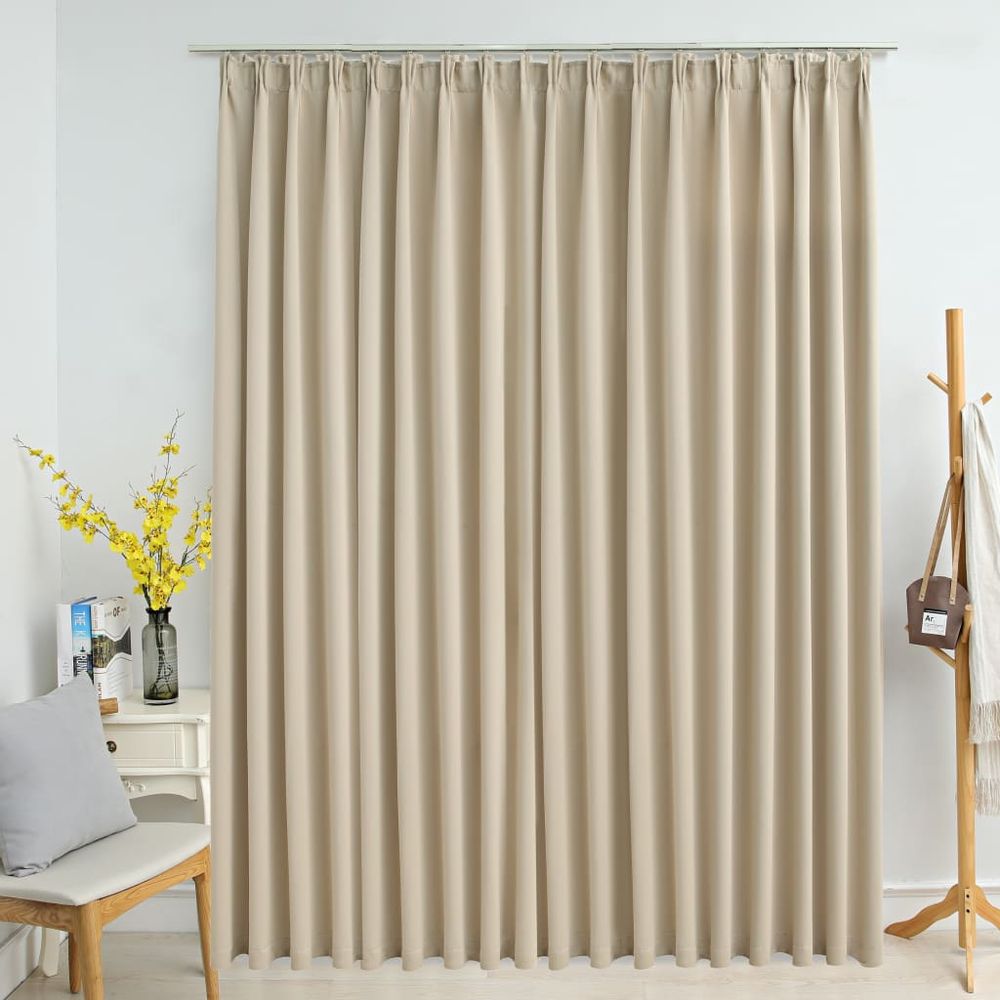 vidaXL Blackout Curtain with Hooks Black 290x245 cm vidaXL