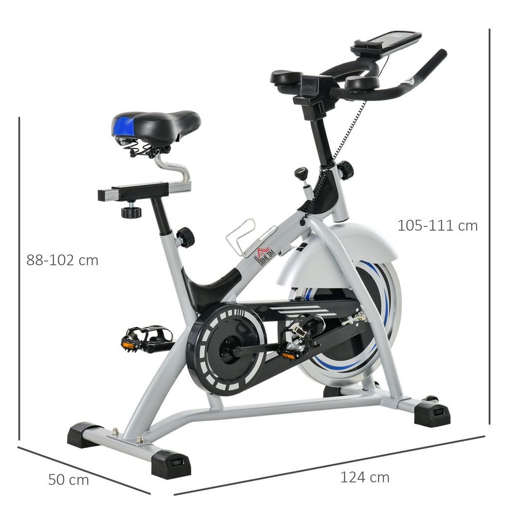 HOMCOM Cycling Exercise Bike LCD Monitor 15KG Flywheel Adjustable Seat & Handle HOMCOM