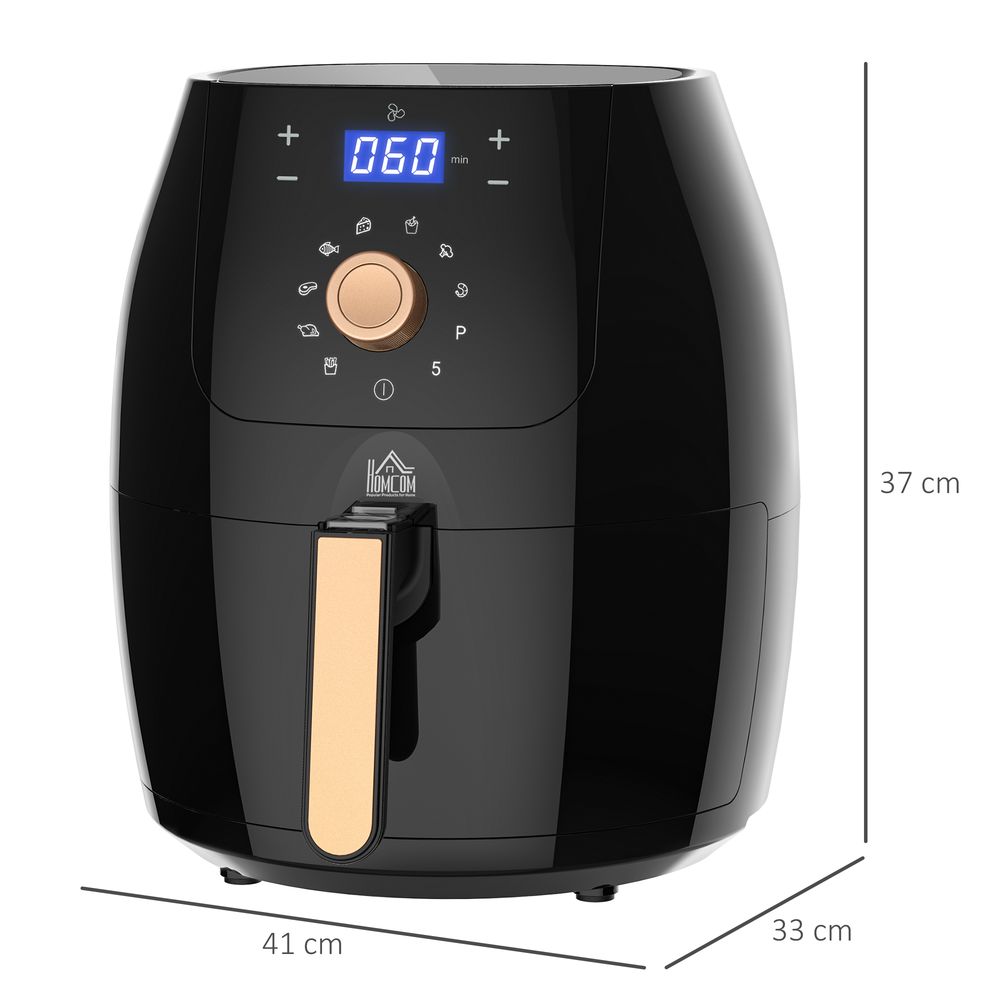 Air Fryer 1700W 5.5L with Digital Display Adjustable Temperature HOMCOM