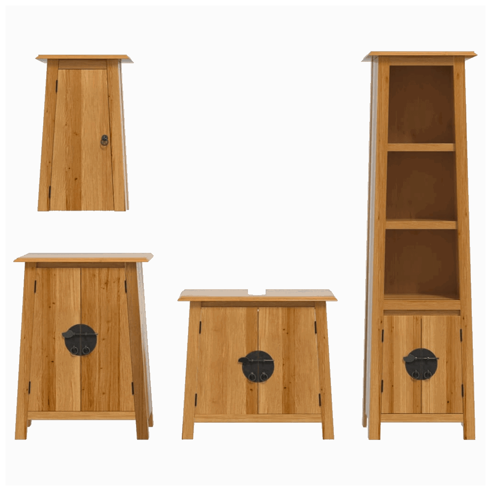 vidaXL 4 Piece Bathroom Furniture Set Solid Wood Pine vidaXL