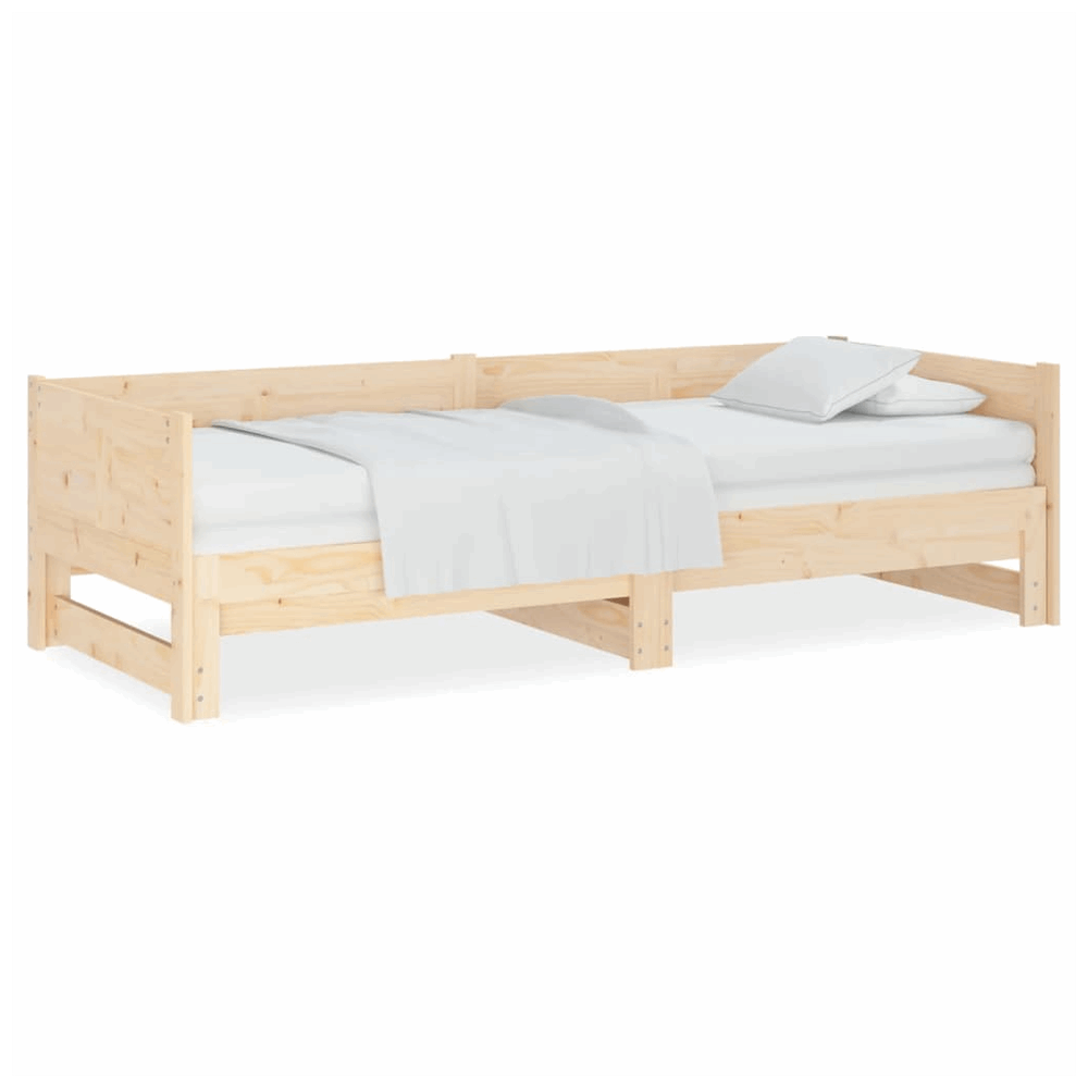 vidaXL Pull-out Day Bed Solid Wood Pine 2x(90x200) cm