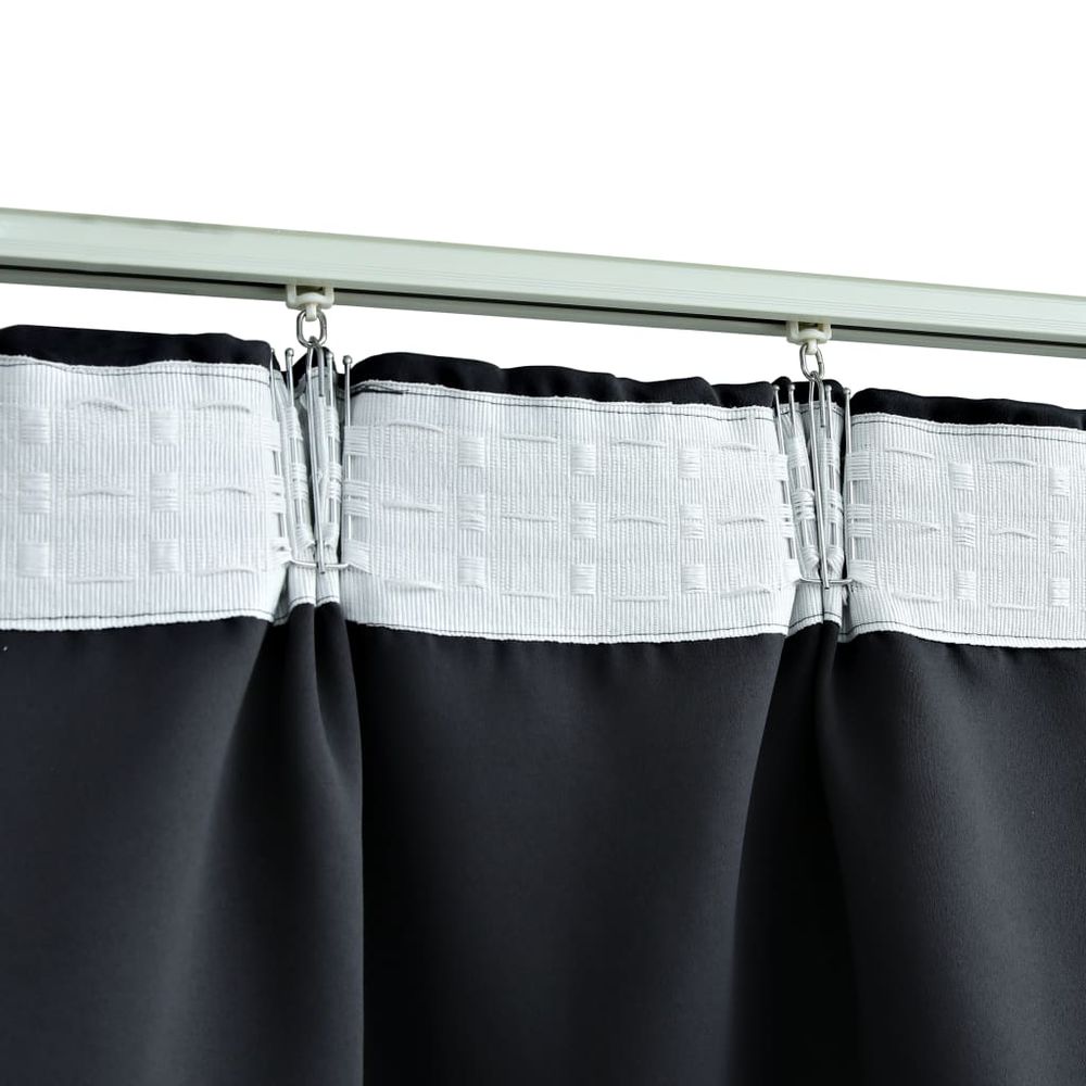 vidaXL Blackout Curtain with Hooks Black 290x245 cm vidaXL