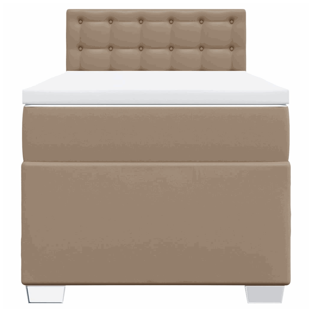 vidaXL Box Spring Bed with Mattress Cappuccino 90x190 cm Faux Leather vidaXL