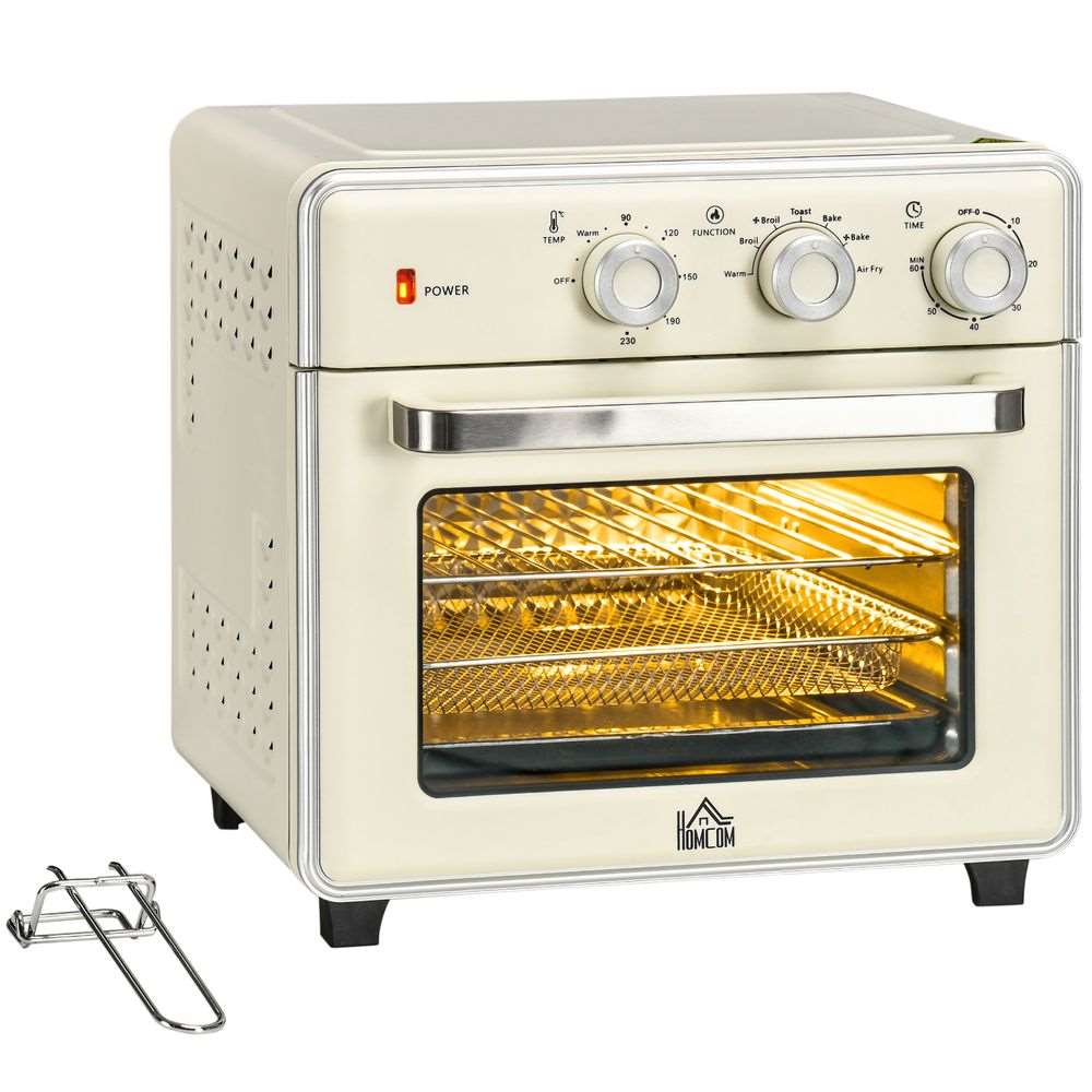 HOMCOM 7-in-1 Toaster Oven 4-Slice w/ 60-min Timer Adjustable Thermostat 1400W HOMCOM