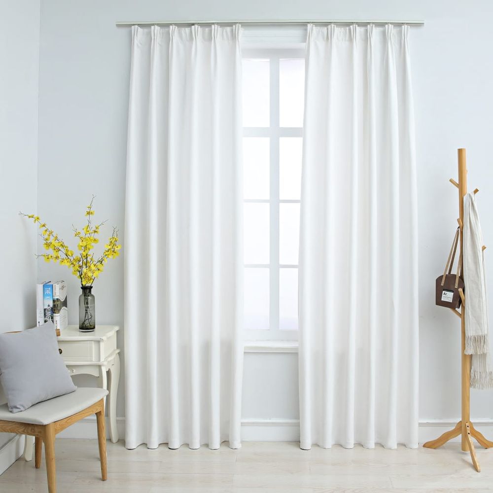 vidaXL Blackout Curtains with Hooks 2 pcs Anthracite 140x175 cm vidaXL