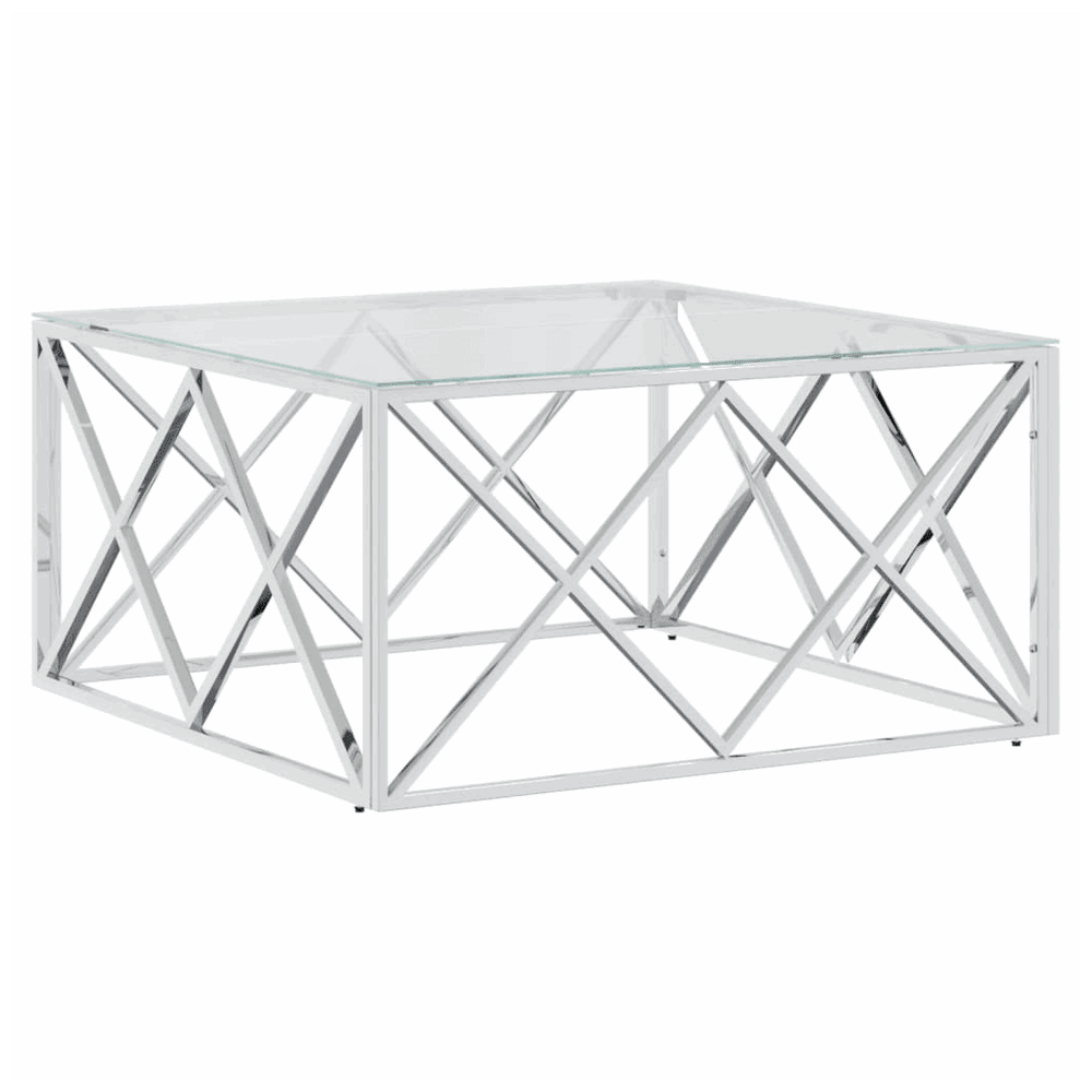 vidaXL Coffee Table 80x80x40 cm Stainless Steel and Glass vidaXL