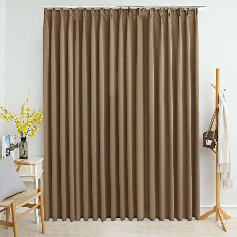 vidaXL Blackout Curtain with Hooks Black 290x245 cm vidaXL