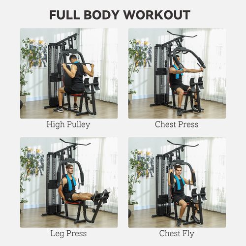 SPORTNOW Home Gym Machine Compact Multi Gym with 45kg Weight Stack SPORTNOW