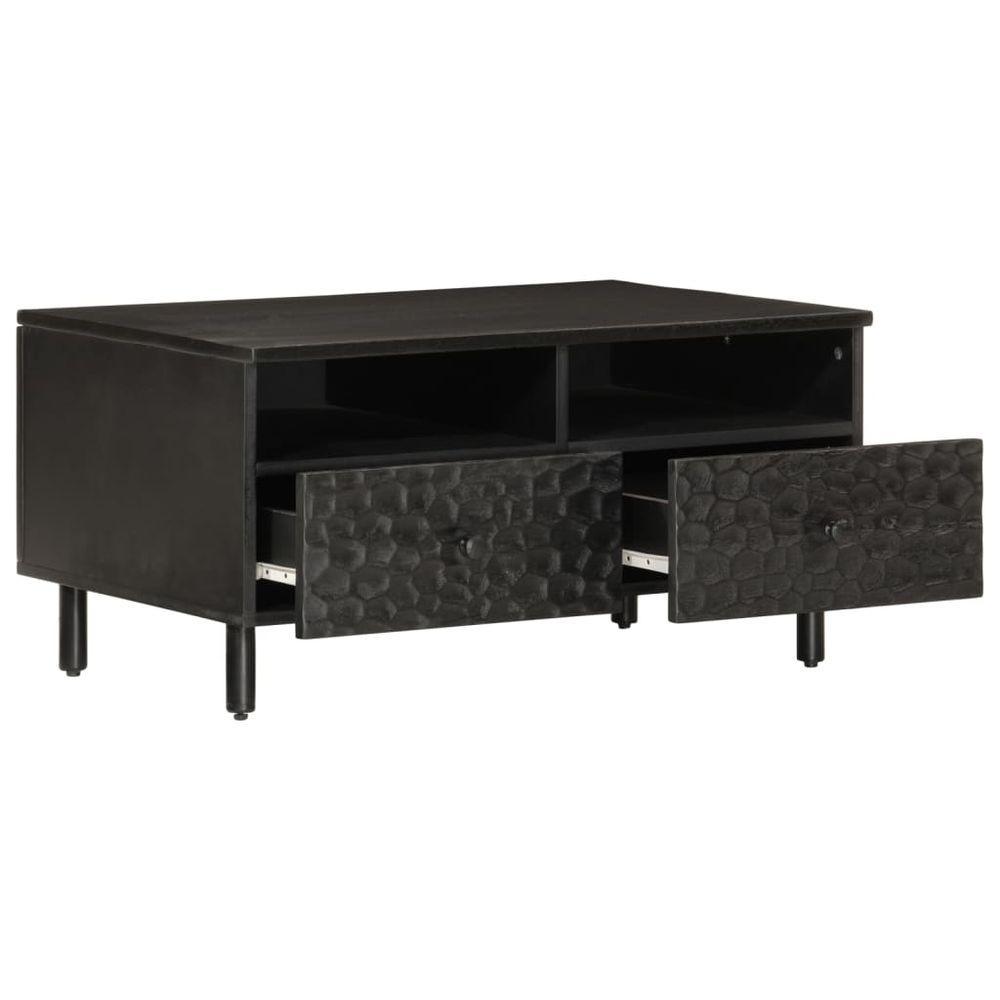 vidaXL Coffee Table Black 80x54x40 cm Solid Wood Mango vidaXL