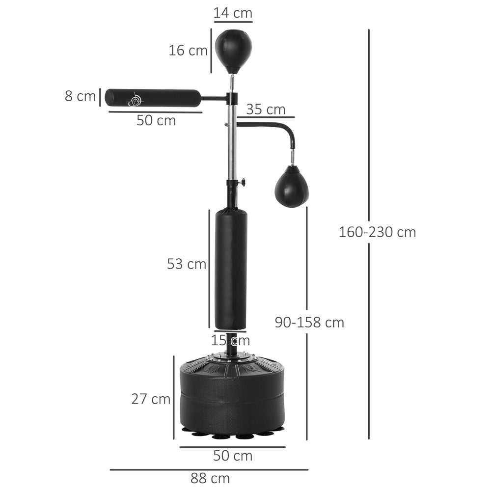 3-in-1 Punching Bag with Stand with 2 Speedballs, 360 Relax Bar HOMCOM Unbranded