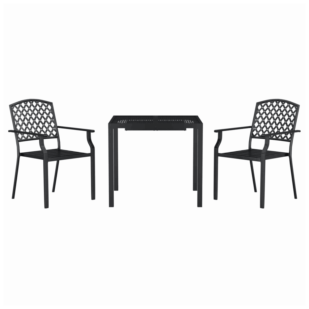 vidaXL 3 Piece Garden Dining Set Anthracite Steel vidaXL