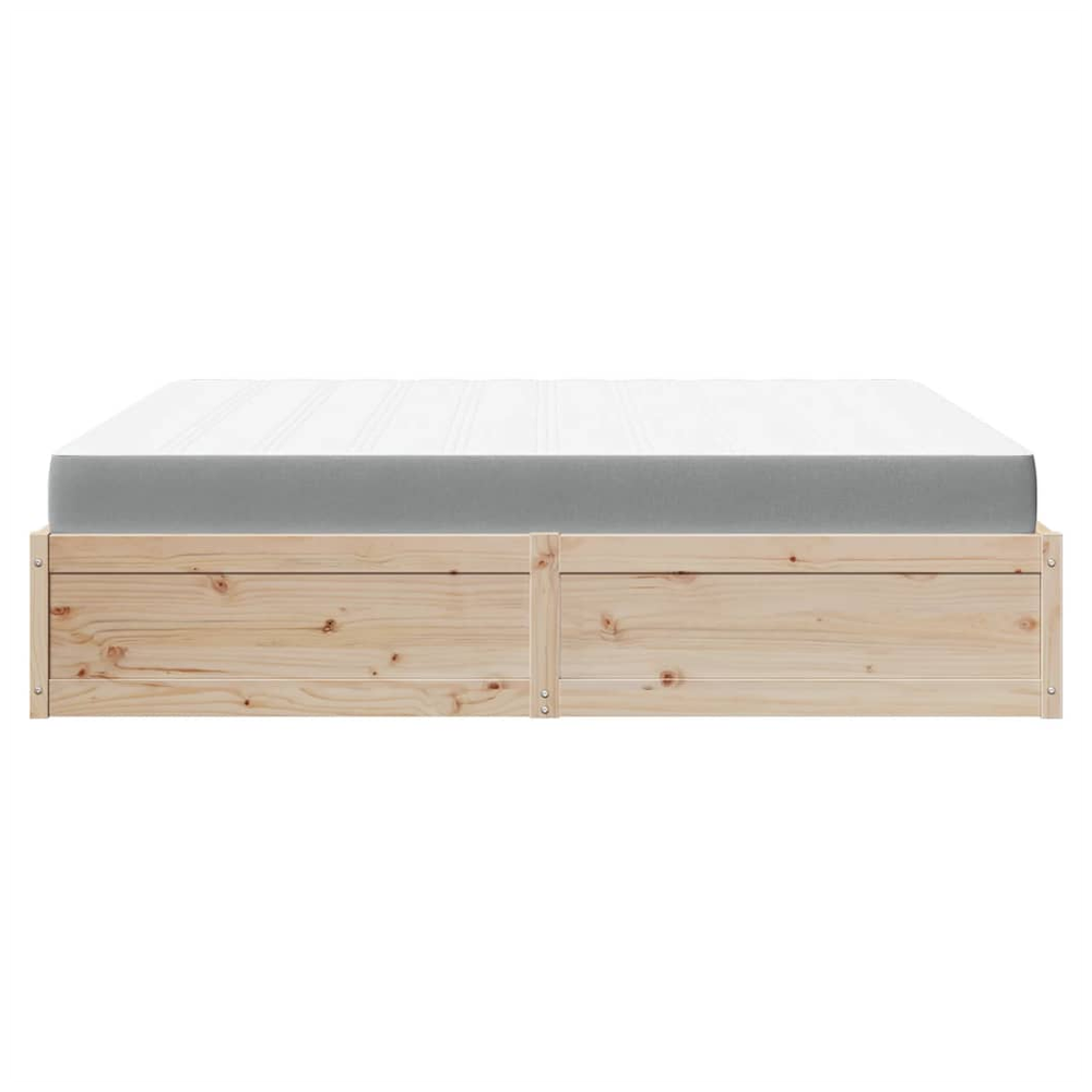 vidaXL Bed with Mattress 180x200 cm Super King Solid Wood Pine vidaXL