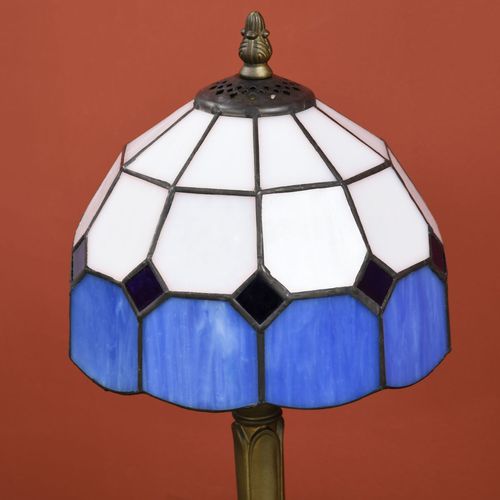 HOMCOM Antique Table Lamp, for Bedroom Bedside, Bulb not Included, Blue AIYAPLAY