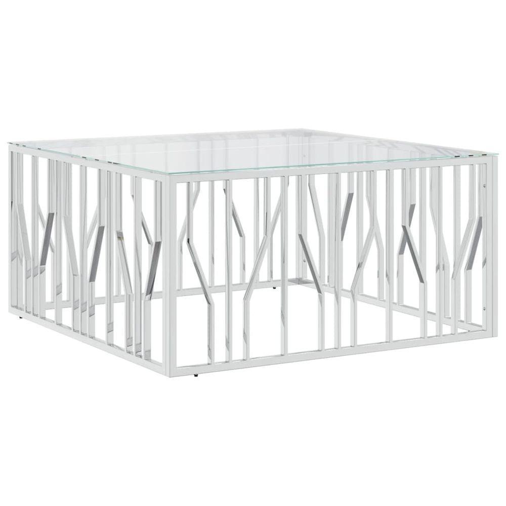 vidaXL Coffee Table 100x100x50 cm Stainless Steel and Glass vidaXL