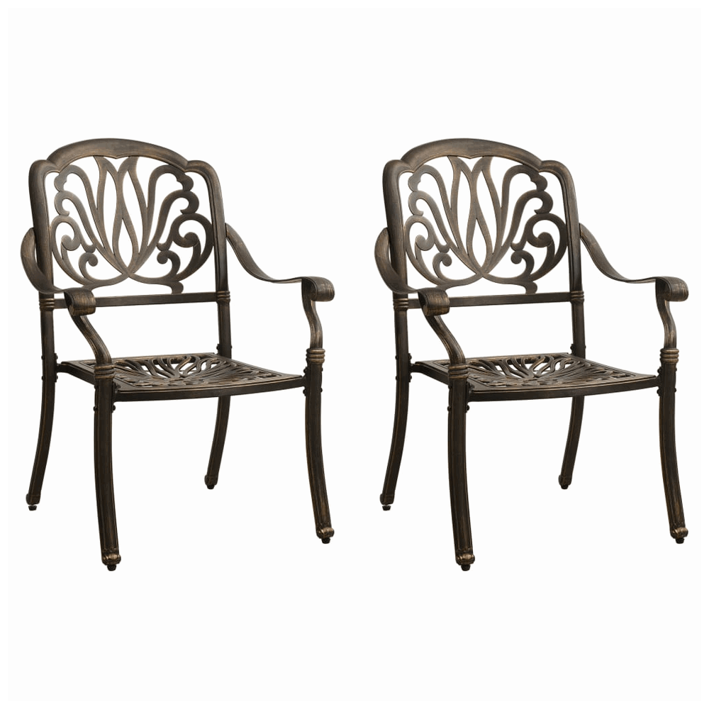 vidaXL 3 Piece Bistro Set Cast Aluminium Bronze vidaXL