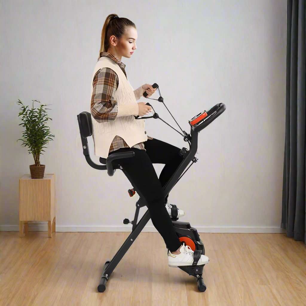 Home Folding Exercise Bike Black N/A