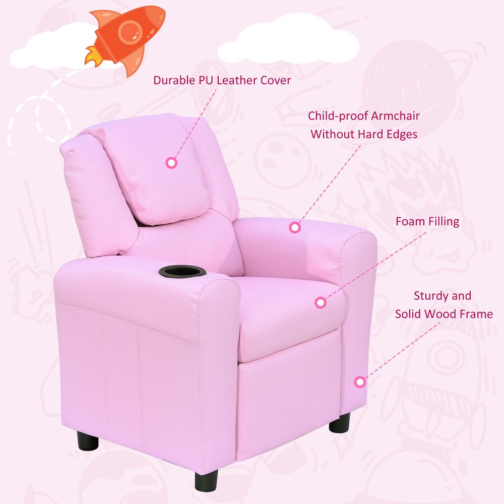 Kids Recliner Armchair Games Chair Children Seat Girls Boys Sofa HOMCOM Unbranded