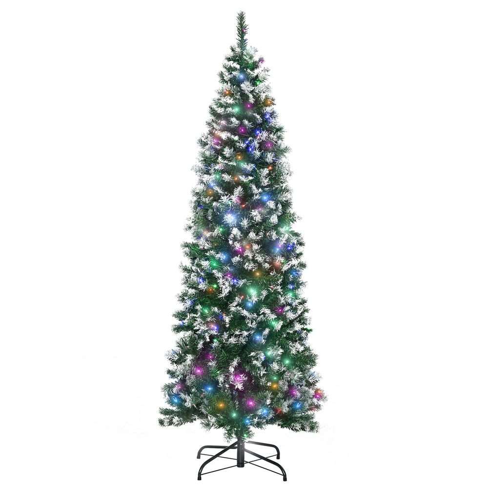 6FTPrelit Artificial Xmas Tree Holiday Decor w/ 300 Colourful LED Light HOMCOM