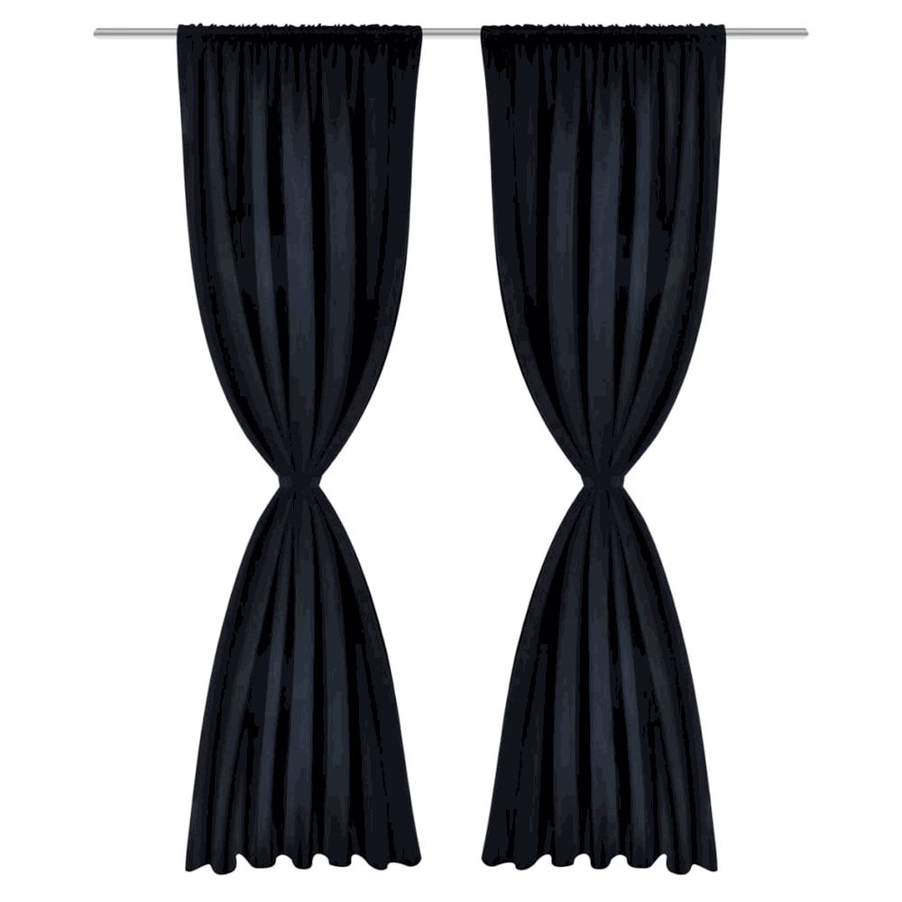 2 pcs Black Slot-Headed Blackout Curtains 135 x 245 cm vidaXL