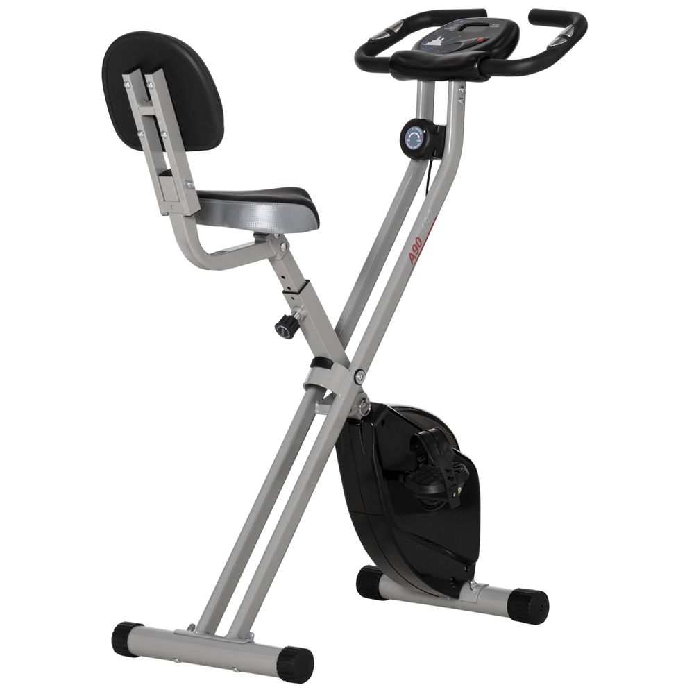 HOMCOM Magnetic Resistance Exercise Bike Foldable LCD Adjustable Seat Grey HOMCOM