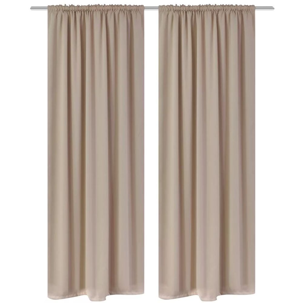 2 pcs Black Slot-Headed Blackout Curtains 135 x 245 cm vidaXL