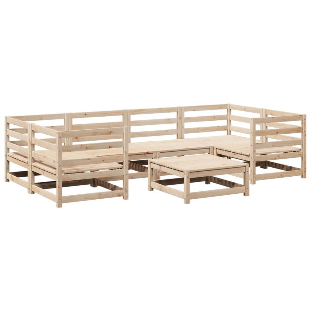 vidaXL 7 Piece Garden Sofa Set Solid Wood Pine vidaXL