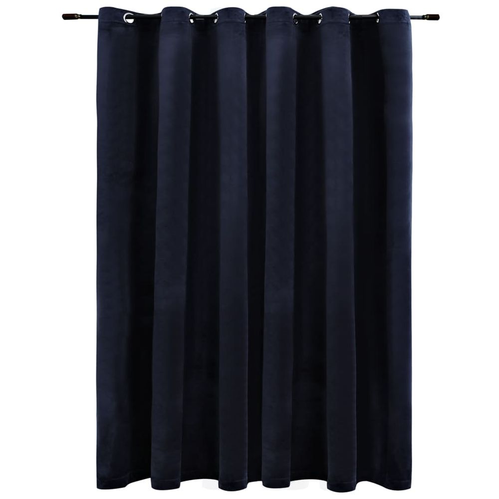 vidaXL Blackout Curtain with Metal Rings Velvet Black 290x245 cm vidaXL