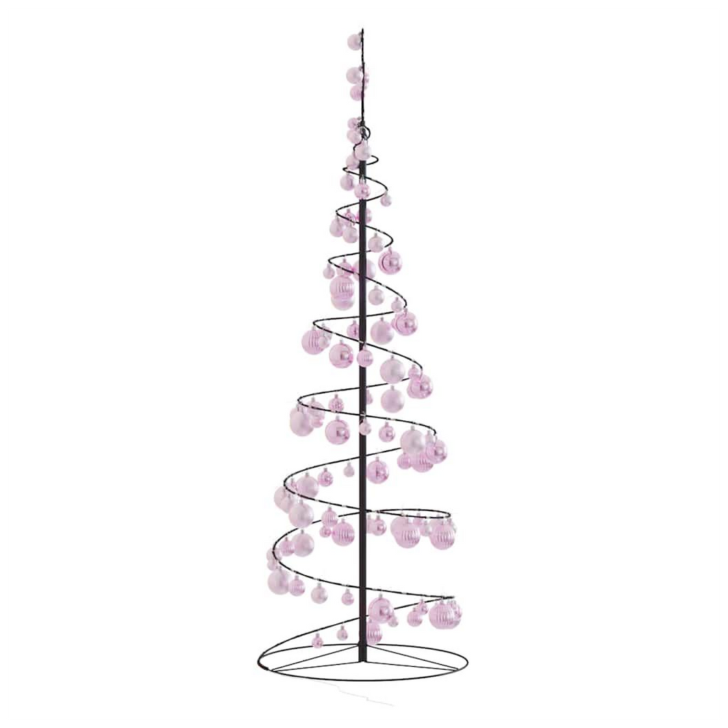 vidaXL Christmas Tree Light Cone with Baubles 100 LEDs Warm White 150 cm vidaXL