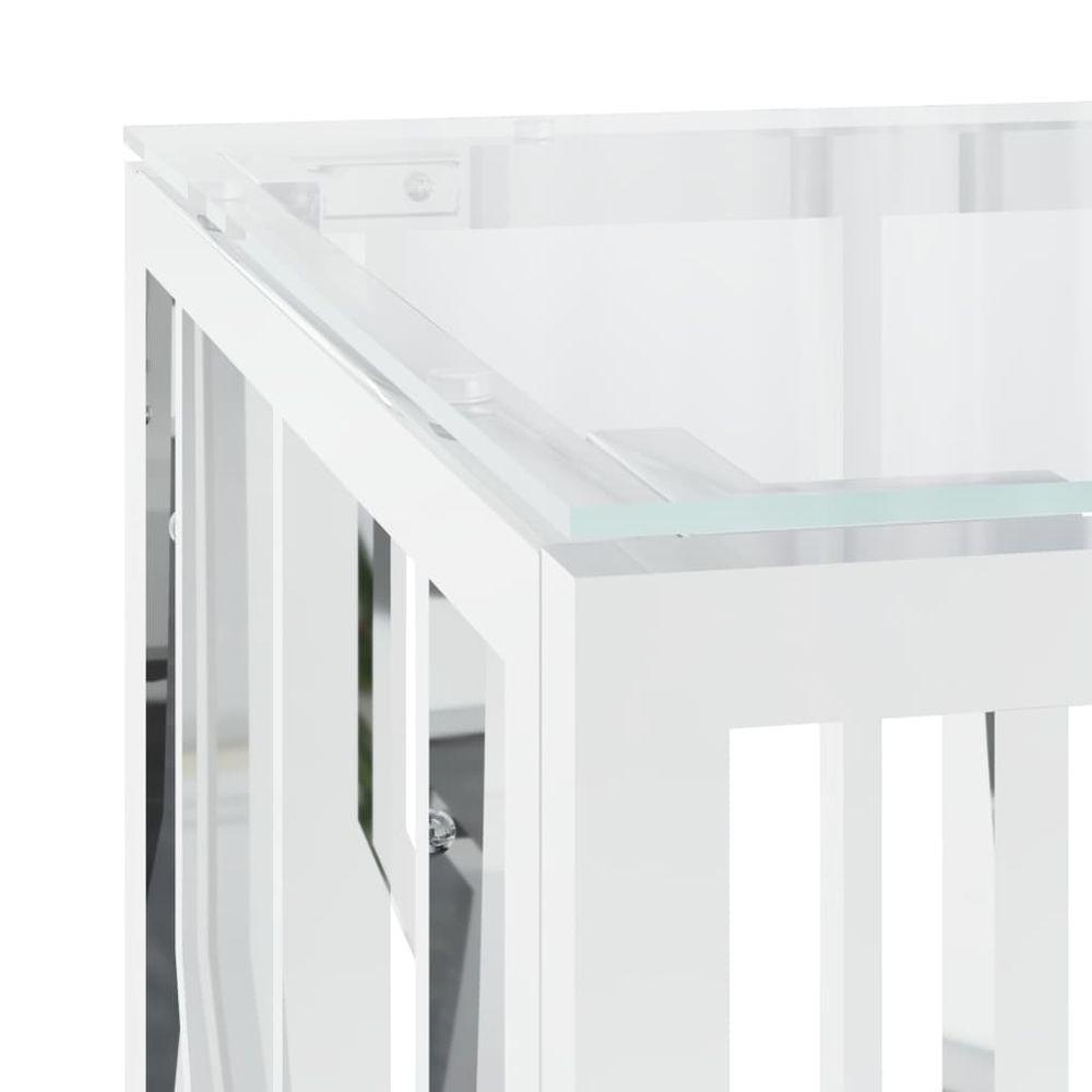 vidaXL Coffee Table 110x45x45 cm Stainless Steel and Glass vidaXL