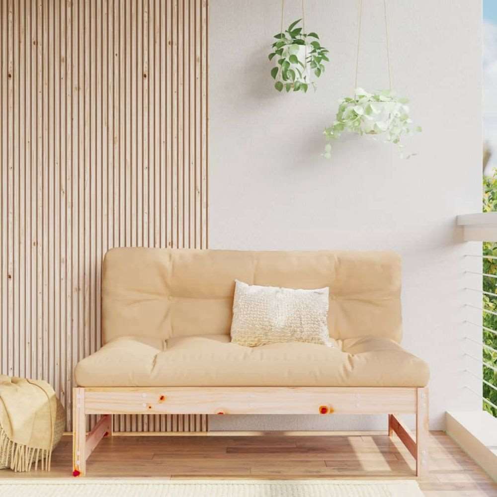 vidaXL Middle Sofa 120x80 cm Solid Wood Pine vidaXL