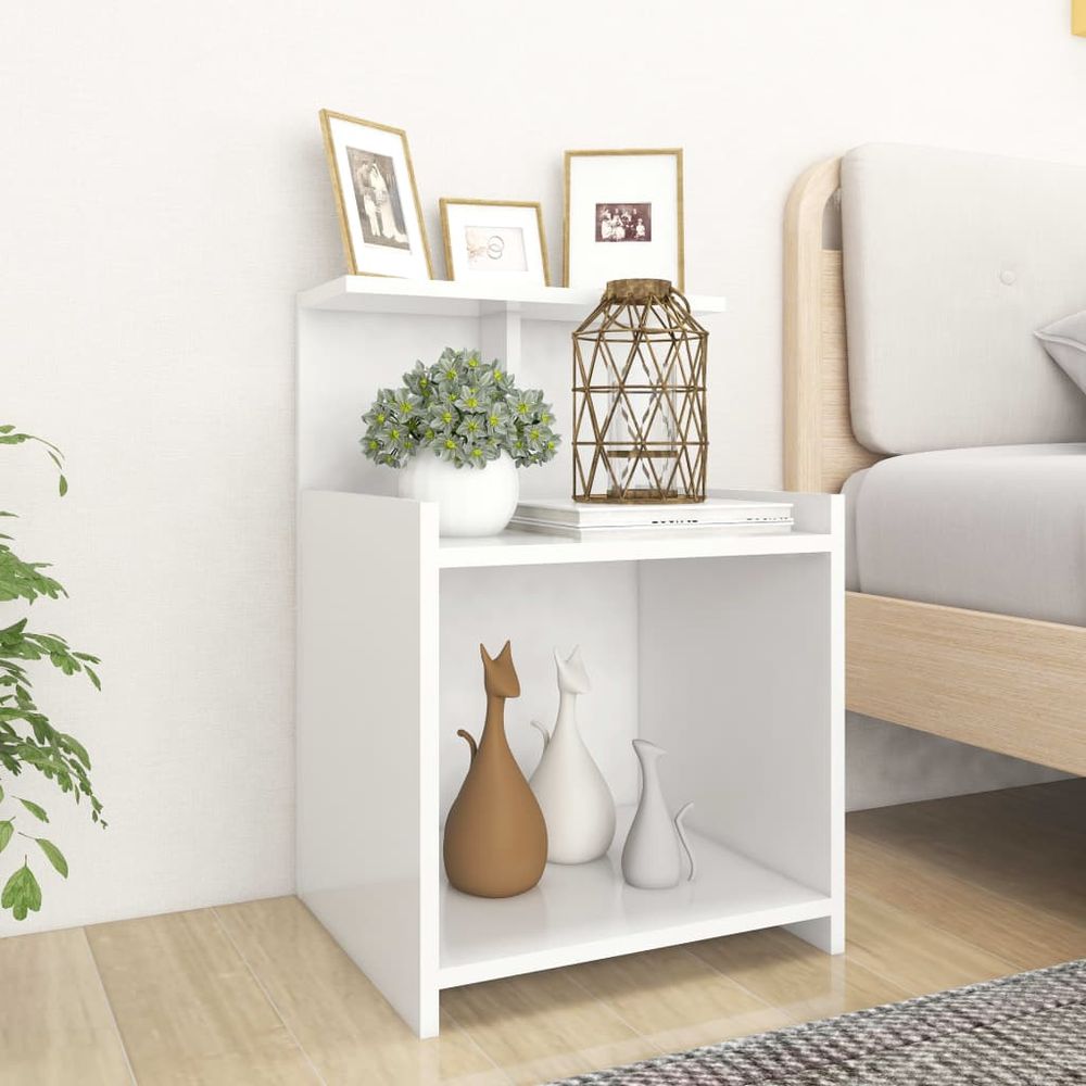 vidaXL Bed Cabinet White 40x35x60 cm Engineered Wood vidaXL